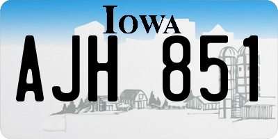 IA license plate AJH851