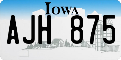 IA license plate AJH875