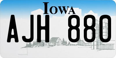 IA license plate AJH880