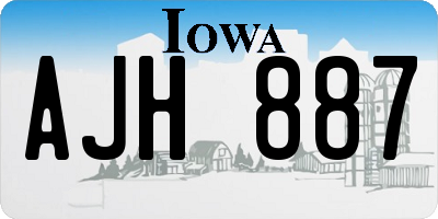 IA license plate AJH887
