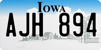 IA license plate AJH894