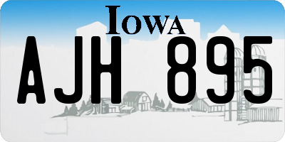 IA license plate AJH895