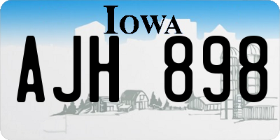 IA license plate AJH898