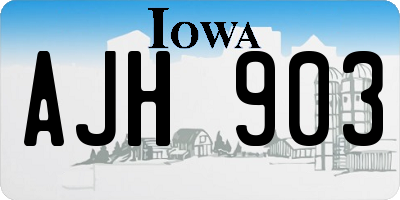 IA license plate AJH903