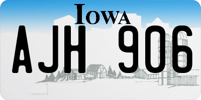 IA license plate AJH906