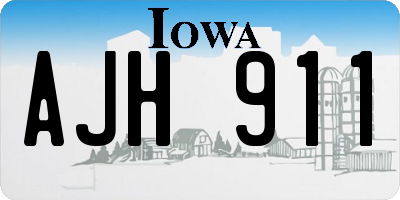 IA license plate AJH911