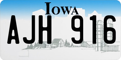 IA license plate AJH916