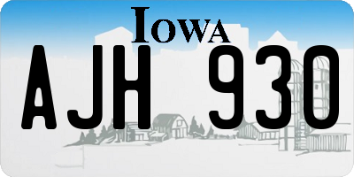 IA license plate AJH930