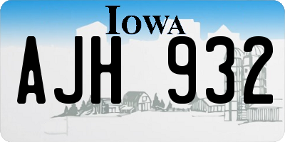 IA license plate AJH932