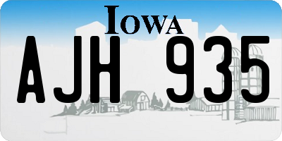 IA license plate AJH935