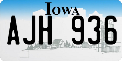 IA license plate AJH936