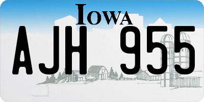 IA license plate AJH955