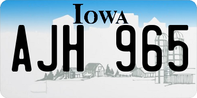 IA license plate AJH965