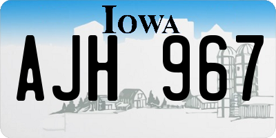 IA license plate AJH967