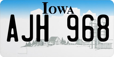 IA license plate AJH968