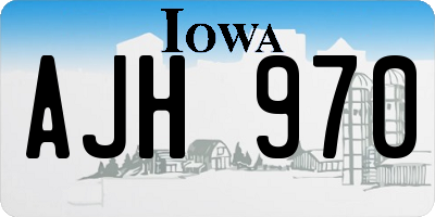 IA license plate AJH970