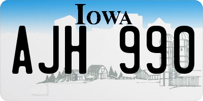 IA license plate AJH990