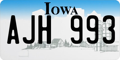 IA license plate AJH993
