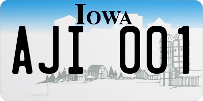 IA license plate AJI001