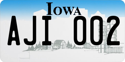 IA license plate AJI002