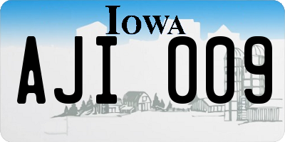 IA license plate AJI009