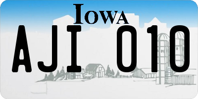 IA license plate AJI010