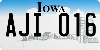 IA license plate AJI016