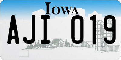 IA license plate AJI019