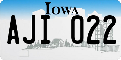IA license plate AJI022