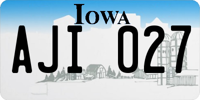 IA license plate AJI027