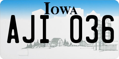 IA license plate AJI036