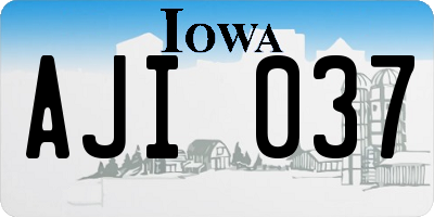 IA license plate AJI037