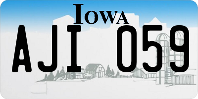 IA license plate AJI059