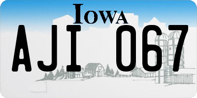 IA license plate AJI067