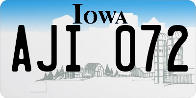 IA license plate AJI072