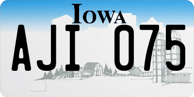 IA license plate AJI075