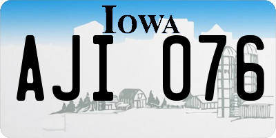 IA license plate AJI076