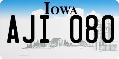 IA license plate AJI080