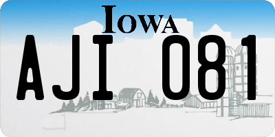 IA license plate AJI081
