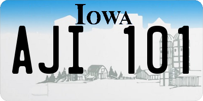 IA license plate AJI101