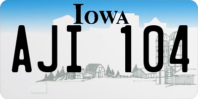 IA license plate AJI104