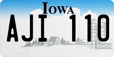 IA license plate AJI110