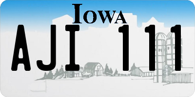 IA license plate AJI111