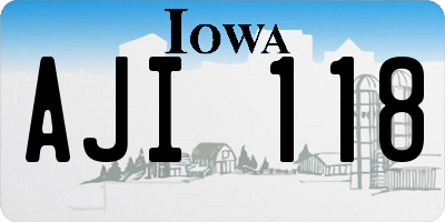 IA license plate AJI118