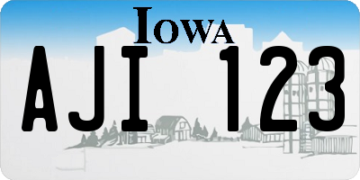 IA license plate AJI123