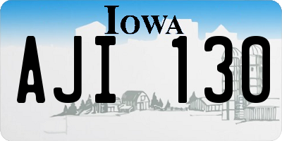IA license plate AJI130