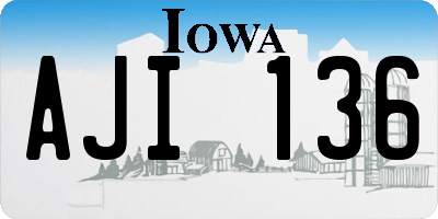IA license plate AJI136