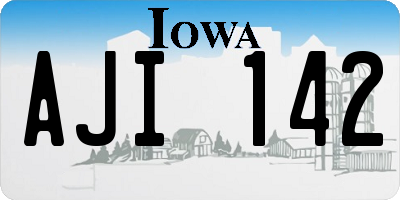 IA license plate AJI142