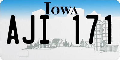 IA license plate AJI171