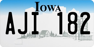 IA license plate AJI182
